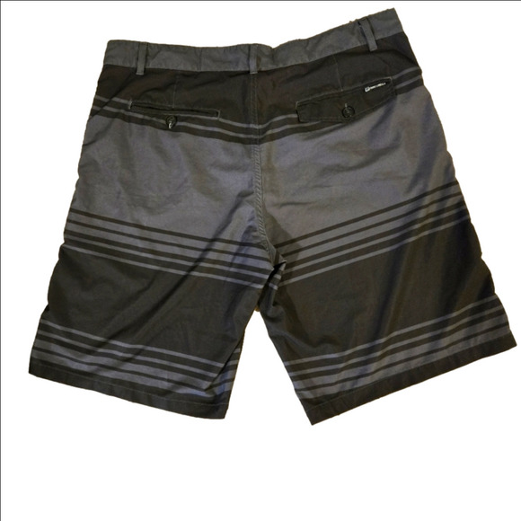 OP Ocean Pacific 4-way Stretch Hybrid Board Shorts Black & Gray Striped Waist 38 - Picture 12 of 12